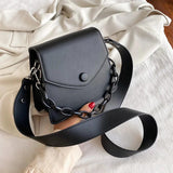 Thick Chain Small PU Leather Crossbody Bag Women Summer Shoulder Handbag