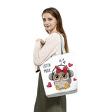 Owl Printed Handbags High Capacity Shopper Bag