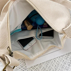 Corduroy Crossbody Bag for College Girls