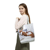 Charles Spaniel Dog Print Tote Shoulder Bag - Large Capacity Shopping Bag