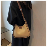 One Shoulder Bags Contrast Armpit Handbag Women Casual Retro Soft Leather Crossb