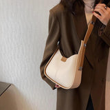 One Shoulder Bags Contrast Armpit Handbag Women Casual Retro Soft Leather Crossb