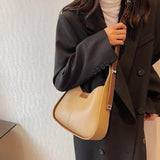 One Shoulder Bags Contrast Armpit Handbag Women Casual Retro Soft Leather Crossb