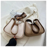 One Shoulder Bags Contrast Armpit Handbag Women Casual Retro Soft Leather Crossb