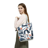 Floral Cat Print Women Shopping Bag Shoulder Bag Eco Storage Handbags