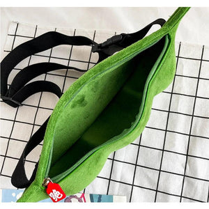 Plush Edamame Shoulder Bag for Women Solid Zipper Handbags