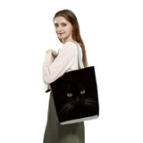 Cat Print Animal Shoulder Bag Eco Tote Shopper Boutique Reusable Pattern