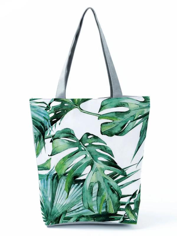 Green Leaves Handbags Turtle Leaf Foldable Shopping Bag