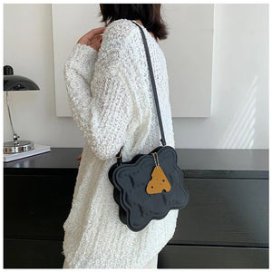 Square Shoulder Bag PU Leather Totes Small Crossbody Handbag