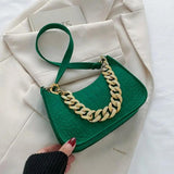 Leather Chain Shoulder Bag Diamond Clutch Office Party Handbag