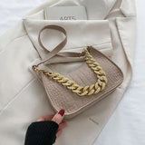Leather Chain Shoulder Bag Diamond Clutch Office Party Handbag
