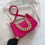 Leather Chain Shoulder Bag Diamond Clutch Office Party Handbag