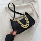 Leather Chain Shoulder Bag Diamond Clutch Office Party Handbag