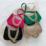 Leather Chain Shoulder Bag Diamond Clutch Office Party Handbag
