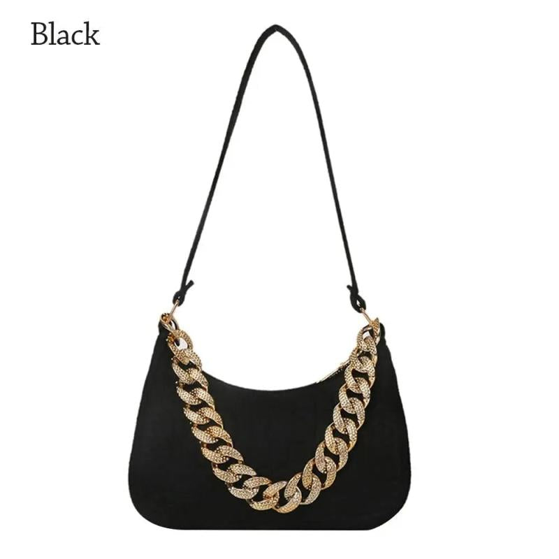 Leather Chain Shoulder Bag Diamond Clutch Office Party Handbag