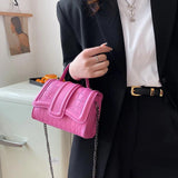 Women Small Flap Bag Chain Messenger Bag Pink Green Handbag Clutch