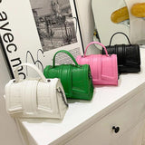 Women Small Flap Bag Chain Messenger Bag Pink Green Handbag Clutch