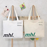 Canvas Shoulder Bag Letter Print Ladies Casual Tote Large Capacity Beach Bag