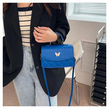 PU Leather Flap Shoulder Bag Small Messenger Handbag Crossbody Plaid Purse