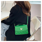 PU Leather Flap Shoulder Bag Small Messenger Handbag Crossbody Plaid Purse