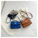 PU Leather Flap Shoulder Bag Small Messenger Handbag Crossbody Plaid Purse