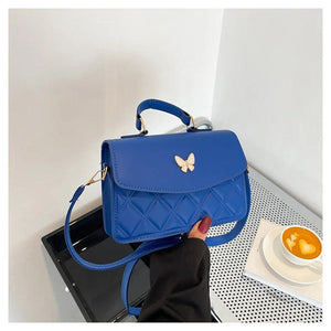 PU Leather Flap Shoulder Bag Small Messenger Handbag Crossbody Plaid Purse