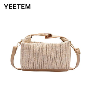 Women's Summer Straw Woven Handbag Clutch Shoulder Bag Purse Tote Bag