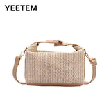 Women's Summer Straw Woven Handbag Clutch Shoulder Bag Purse Tote Bag