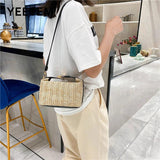 Women's Summer Straw Woven Handbag Clutch Shoulder Bag Purse Tote Bag