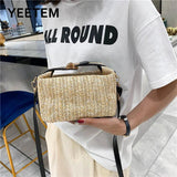 Women's Summer Straw Woven Handbag Clutch Shoulder Bag Purse Tote Bag