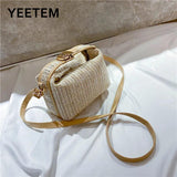 Women's Summer Straw Woven Handbag Clutch Shoulder Bag Purse Tote Bag