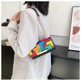 Women's PU Leather Shoulder Bag Underarm Handbag Chains Crossbody Pouch Clutch