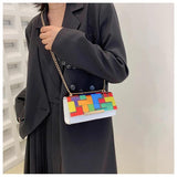 Women's PU Leather Shoulder Bag Underarm Handbag Chains Crossbody Pouch Clutch