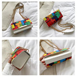 Women's PU Leather Shoulder Bag Underarm Handbag Chains Crossbody Pouch Clutch