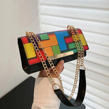 Women's PU Leather Shoulder Bag Underarm Handbag Chains Crossbody Pouch Clutch