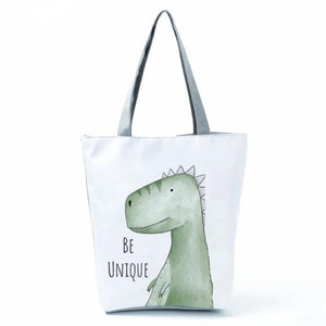 Watercolor Animal Prints Handbags Girl Book Bag Woman Cartoon Dinosaur Bear Shop