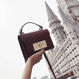 Summer Small Women Bag Messenger Shoulder Handbag Turnlock Cover Flap Box Bag