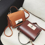 Summer Small Women Bag Messenger Shoulder Handbag Turnlock Cover Flap Box Bag