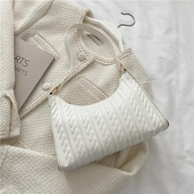 Women's PU Leather Shoulder Bag with Butterfly Chains
