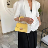Crocodile Pattern Shoulder Bag Chain PU Leather Messenger Bag