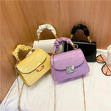 Crocodile Pattern Shoulder Bag Chain PU Leather Messenger Bag