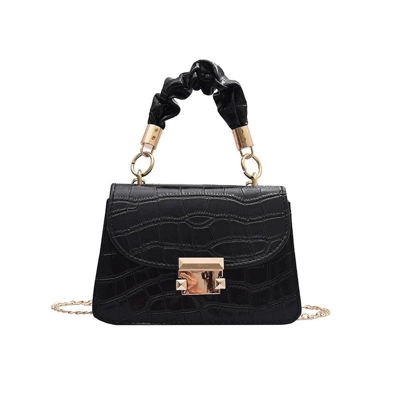 Crocodile Pattern Shoulder Bag Chain PU Leather Messenger Bag