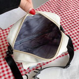 Patchwork Messenger Bag Women Casual Nylon Crossbody Bags Retro Handbags