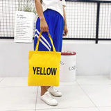 Canvas Beach Travel Bag Letters Women Shoulder Handbags Zipper Bag