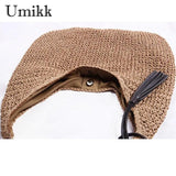 Summer Straw Shoulder Bag Large Rattan Handbag