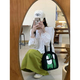 Casual Canvas Zipper Handbag with Large Capacity