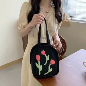 Casual Canvas Zipper Handbag with Large Capacity