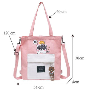 Canvas Shoulder Bag Tote Shopper Handbag Women Crossbody Bolsas