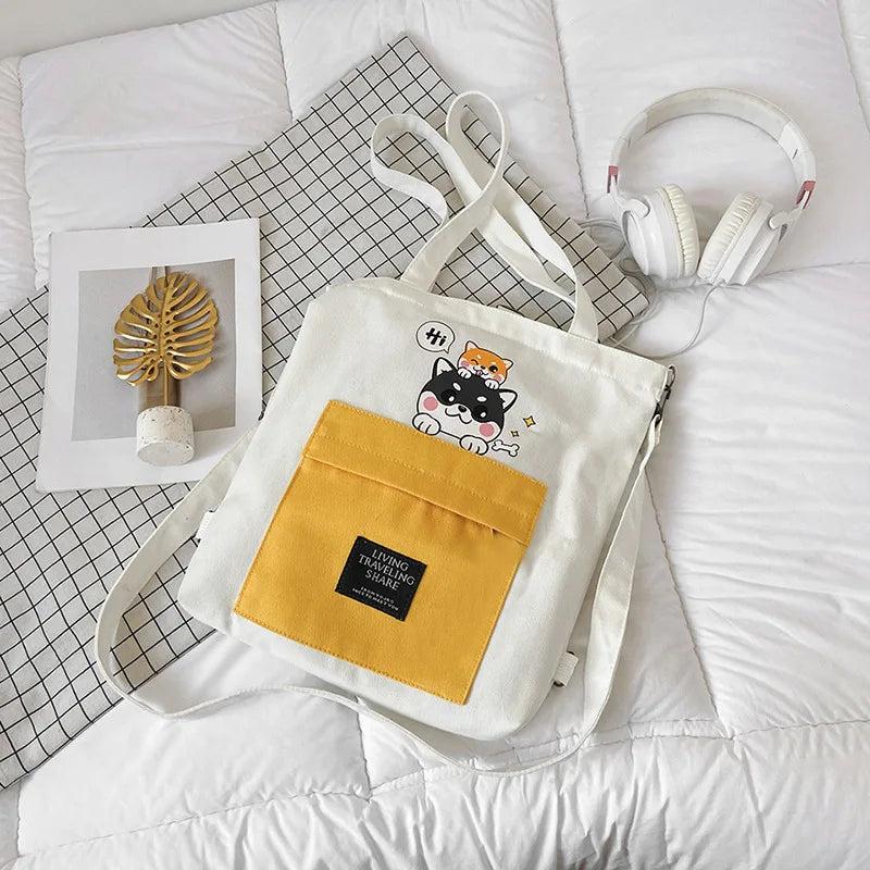 Canvas Shoulder Bag Tote Shopper Handbag Women Crossbody Bolsas