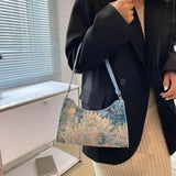 Oil Painting Shoulder Bag for Women Small Handbag